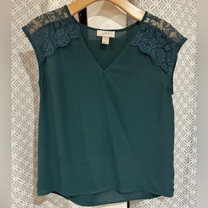 LOFT Lace Panel Blouse